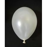 50 Luftballons 11/26cm in Metallic Perlen weiss Nr. 600