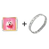 Pink Poodle Italian Charm Bracelet