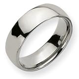 Titanium Polished Comfort Fit 7mm Wedding Band - Size 13.5