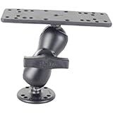 RAM Mounts (RAM-111U-B) 1.5" Diameter Ball Mount with Short Double Socket Arm, 6.25" X 2" Rectangle Base and 2.5" Round Base (Amps Hole Pattern)