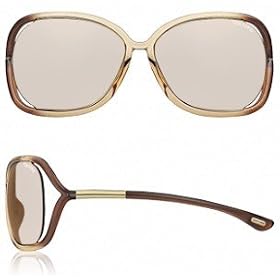 TOM FORD RAQUEL TF76 U46 CHAMPAGNE BACKSPRAY BROWN FRAME BROWN LENS SUNGLASSES
