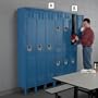 HALLOWELL Premium Steel Lockers - 2-Tier Lockers - Gray