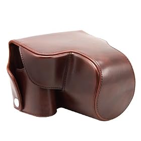 Protective Camera Case Bag Cover Protector for Leica V-LUX3 Lux 3 Camera / Detachable With Shoulder Strap & Tripod Mount Hole / Soft Layer Coffee