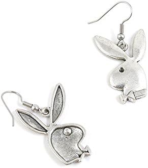 10 Pairs Jewelry Making Antique Silver Tone Earring Supplies Hooks Findings Charms X6JS7 Playboy Rabbit
