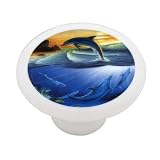 Dolphin Surf Decorative High Gloss Ceramic Drawer Knob