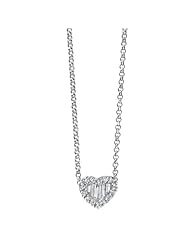 18k White Gold 0.40 Ctw 18kt Diamond Heart Necklace