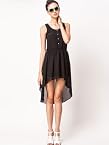 Femella Asymmetric Dress With Flared Hem