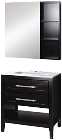 Yosemite Home Decor Single 35.5 in. Black Finish Vanity
