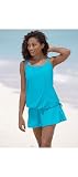 Woman Within Plus Size Solid blouson swimsuit top by Swim 365