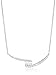 Platinum-Plated Sterling Silver Swarovski Zirconia 2-Stone Bypass Pendant Necklace, 18'