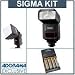 Sigma EF-610 DG ST Shoe Mount Flash for Canon EOS E-TTL-II Digital SLR's, - Basic Outfit - with 4 NiMH Batteries, Charger, Adorama Mini SoftBox Diffuser