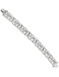 Cheryl M (tm) Sterling Silver CZ Fancy 7.5in Bracelet