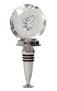 Rhinestone Monogram Winestopper - C