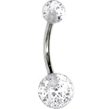 Disco Ball GLITTER Banana Belly Ring