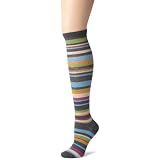 K. Bell Socks Womens Merino Wool Blend Stripes Socks, Heather Charcoal, One Size