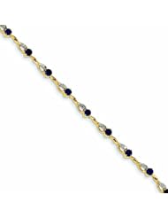 2.5 Carat 14K Gold Diamond and Sapphire Bracelet