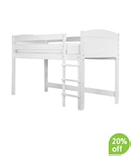 Raised 2ft 6" Pine Bed - Whitewash