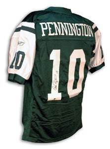 Chad Pennington Signed New York Jets Reebok Green Jersey