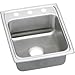 Elkay LRAD1720601 1-Hole Gourmet Lustertone Stainless Steel 17-Inch x 20-Inch Single Basin Top-Mount Kitchen Sink by Elkay