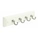Amerock H55590-WS 9-Inch Classic Key and Gadget Rack, White with Silver Hooks