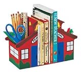 Schoolhouse Book Ends with Space Saving Organizational Storage