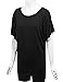 LL WT742 Women's Versatile Casual Short Sleeve Dolman Top – Loose Fit Boat Neck M Black