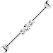 Surgical Steel Sterling Clear CZ Trilogy Industrial Barbell Earring