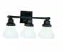 20"W Bungalow White Alabaster Swirl 3 Lt Vanity Light