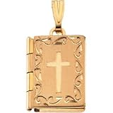 14K Yellow Gold Book & Cross Locket