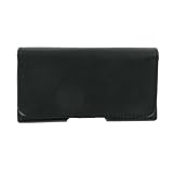 PCMICROSTORE Brand Apple iPhone PDA Premium Black Leather Holster Carrying Case with Belt Loop and Fixed Belt Clip - Style H88