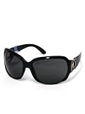 NINE WEST Sunglasses Oversized Black Plastic with Belt Buckle Detail - B001F0N3KS