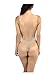 Leright Women's U Plunge Body Suit Backless Thong Bottom Bridal Shapewear, Nude, 34