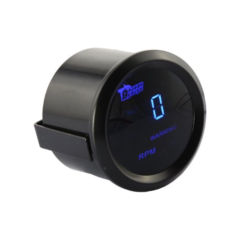 Best Deal TabStore 52mm Digital Tachometer Tach RPM Gauge Blue LED