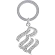 ROCAWEAR Pink Austrian Crystal Silver Tone RW FLAME Keychain