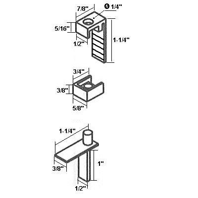 Hinge Pin with Hinge Clip and Bushing for Semi-Frameless Swing Shower Door