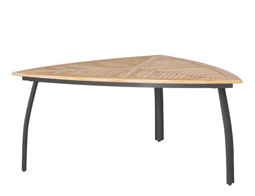 Siena Garden 722316 Dreiecktisch Art, anthrazit mit Teakholzplatte L 160 x B 160x160 x H 72 cm