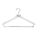 Men's Hardwood Suit Hanger with Locking Bar & Chrome Hardware, White Finish (Case of 100)