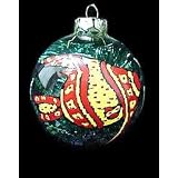 Angel Fish Design - Hand Painted - Heavy Glass Ornament - 2.75 inch diameter by BELLISSIMO!