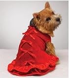 Dog Dress - Red Velvet Dog Party Dress - Medium