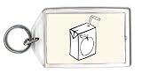Apple Juice Box (b And W) Keychain