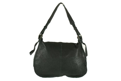 CNTMP Trendige Schultertasche im Vintage-Look ECHT-LEDER in schwarz