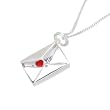 Silver Open Envelope Love Message Charm 46cm Chain