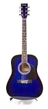 Huntington 41 Inch Full Size Blue Burst Handcrafted Steel String Dreadnought Acoustic Guitar