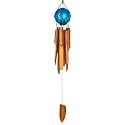 Asli Arts Collection C180 Large Glass-Buoy Bamboo Chime, Aqua