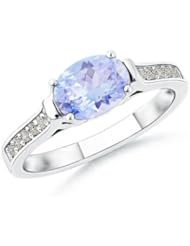 Round Diamond and Oval Tanzanite Ring - 1.1 ct TGW