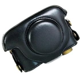 Case Star ® Black PU Leather Case Cover protector Bag for Panasonic Lumix DMC-LX5 Camera + Free Camera Lens Cleaning Paper + Case Star Cellphone Bag