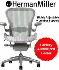 Aeron Chair by Herman Miller - Home Office Desk Task Chair Fully Loaded Highly Adjustable Medium Size (B) - Lumbar Back Support Cushion Titanium Smoke Frame Classic Glacier Pellicle
