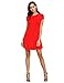 Romwe Women's Short Sleeve Shirt Casual Swing Dress Light Red S