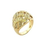 Gold Plated Woven Sterling Silver Ring Size 9
