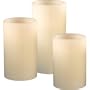 Vanilla Flameless Candle Set with Wreath - 3 flameless candles